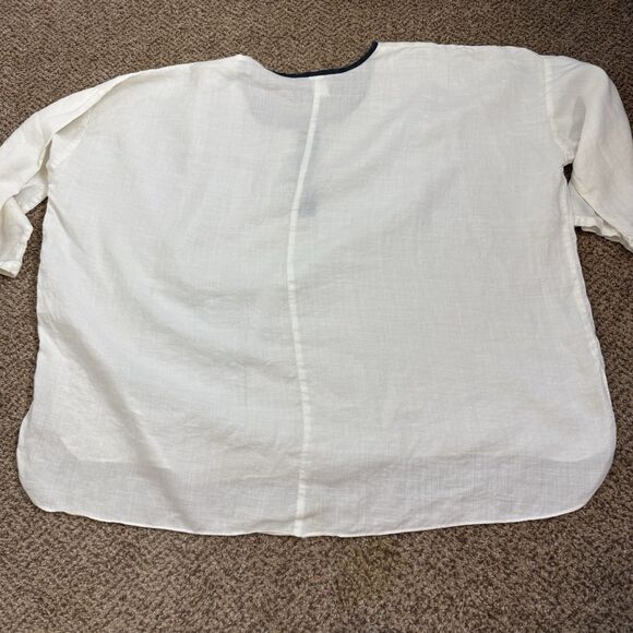 LA Fixsun Linen Tunic Top Womens S Oversized Lagenlook Minimalist Polka Dots - Picture 13 of 13